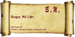 Boga Milán névjegykártya